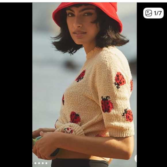 Anthropologie Beige Ladybug Turtleneck Sweater - Picture 10 of 10